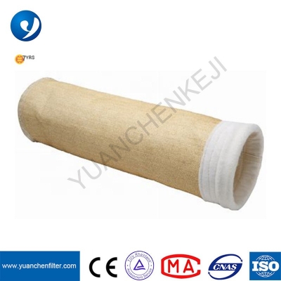 Bolsa de filtro de colector de polvo de 550GSM nomex y PTFE china