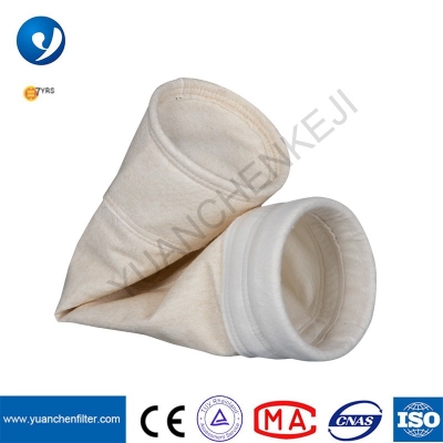 Colector de polvo industrial, filtros de polvo de fibra NOMEX no tejida, filtro de manga, calcetín, bolsa de filtro de aramida
